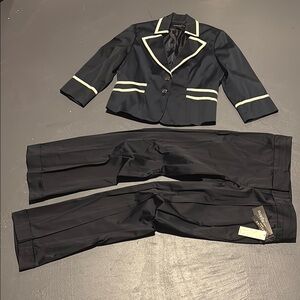 NWT- New Navy Suit with White Trim